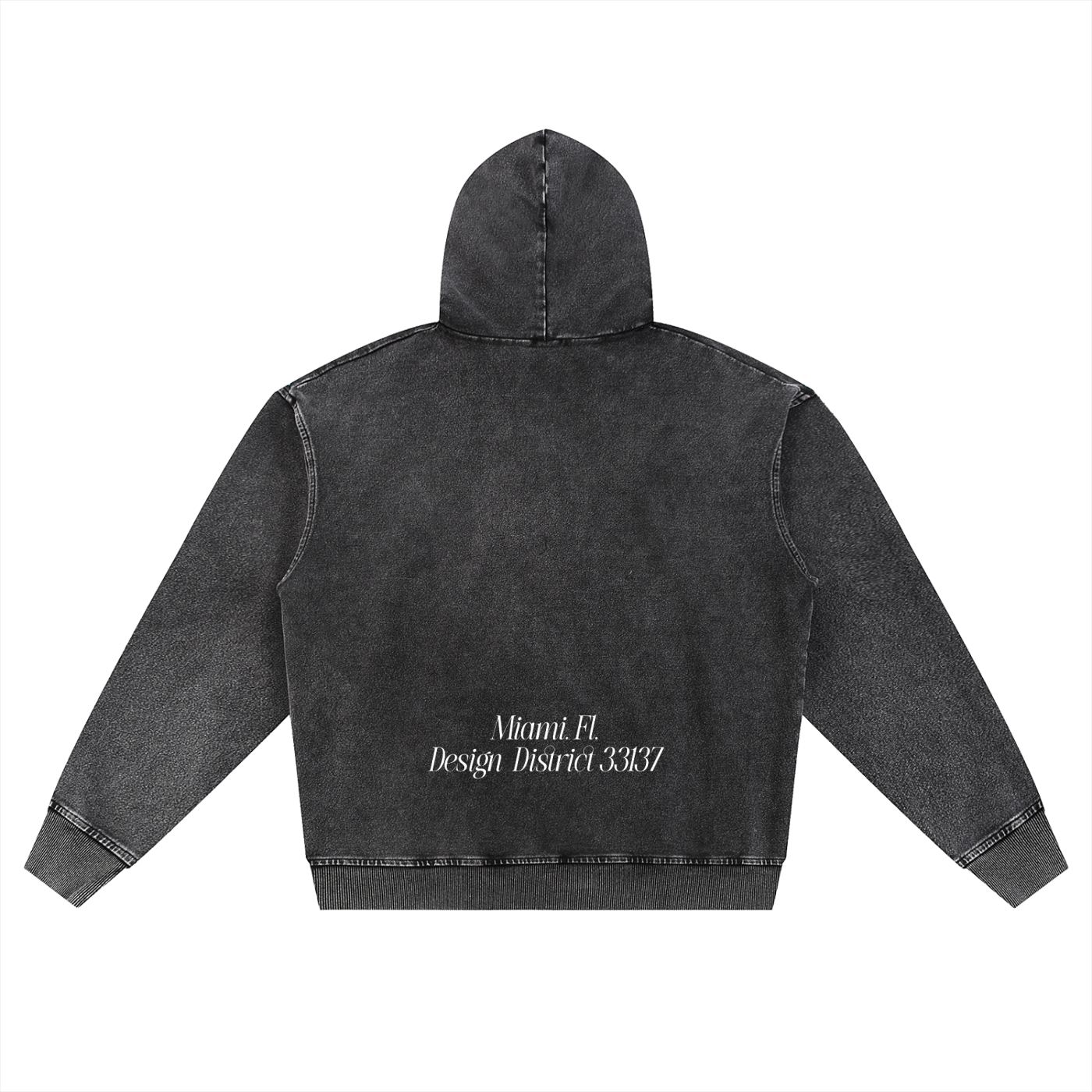 TurboTime Snow Wash Oversized Zip-Up Hoodie