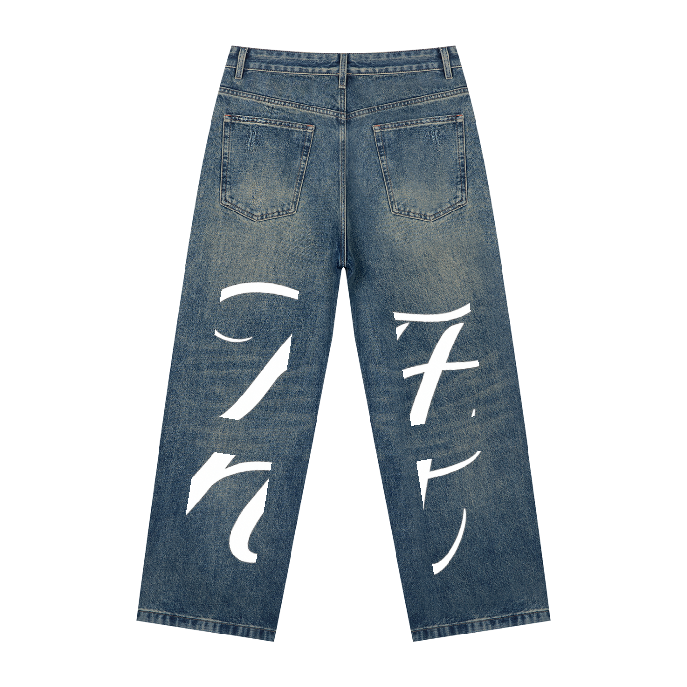 TurboTime Men's Vintage Wash Denim Jeans